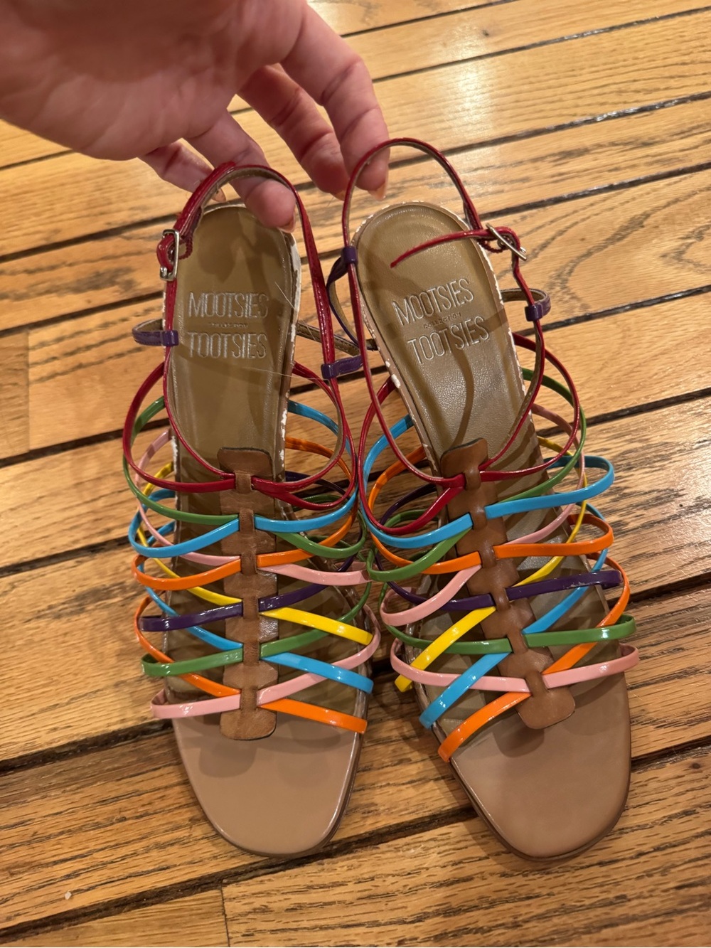 Mootsies Tootsies Lanza rainbow strappy heels - Picture 5 of 10